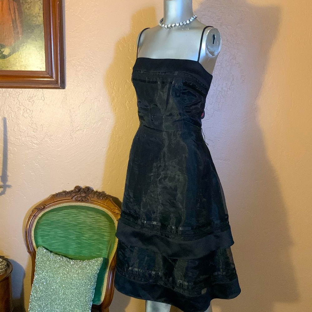 Vintage Dave & Johnny By Laura Ryner Black Cocktail Dress.  Sz 15/16